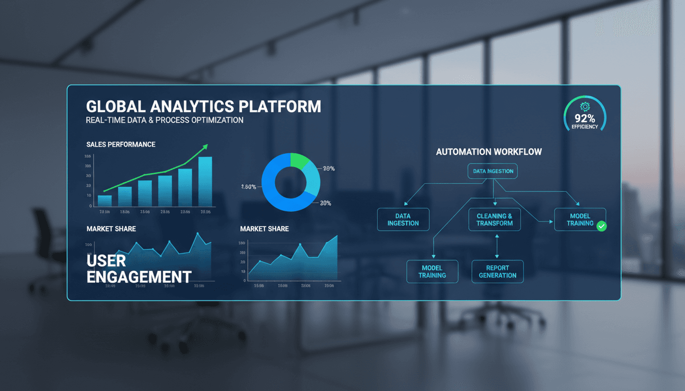 AI automation dashboard showing lead generation and customer communication systems