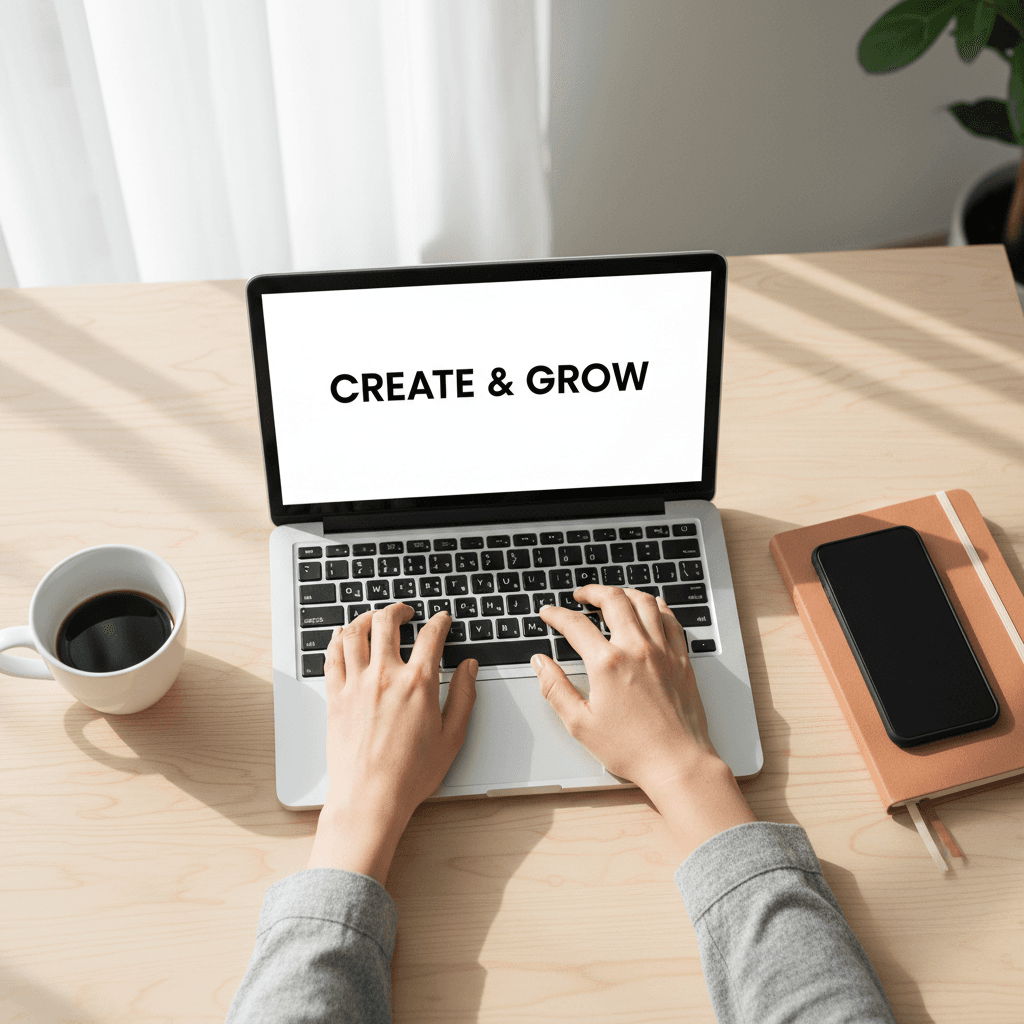 Business owner using AI automation at modern workspace