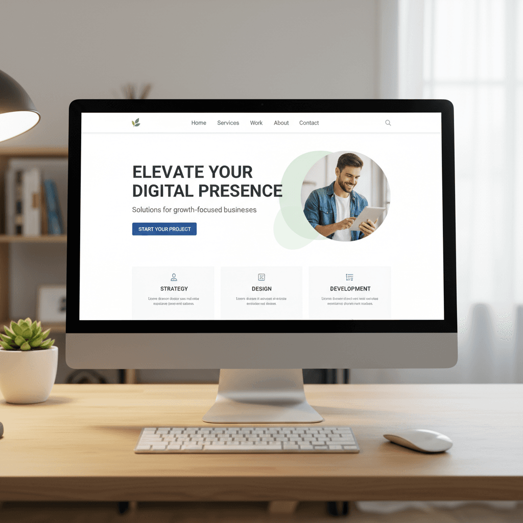 Conversion-focused website design on screen